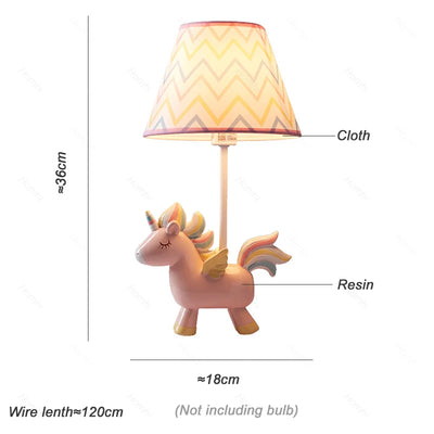 Homhi Unicorn Children's Table Lamp - Decorative Night Light for Bedroom or Baby Room