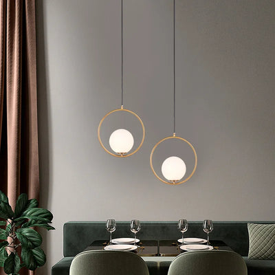 Nordic White Glass Ball Pendant Lights: Elegant Illumination for Dining Rooms and Bars