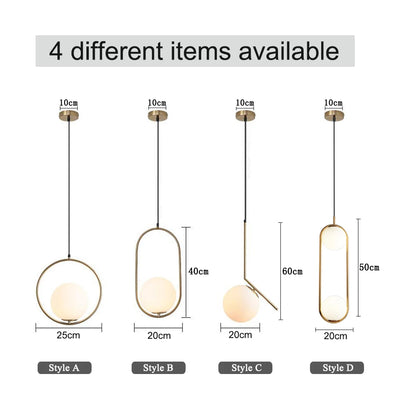 Nordic White Glass Ball Pendant Lights: Elegant Illumination for Dining Rooms and Bars