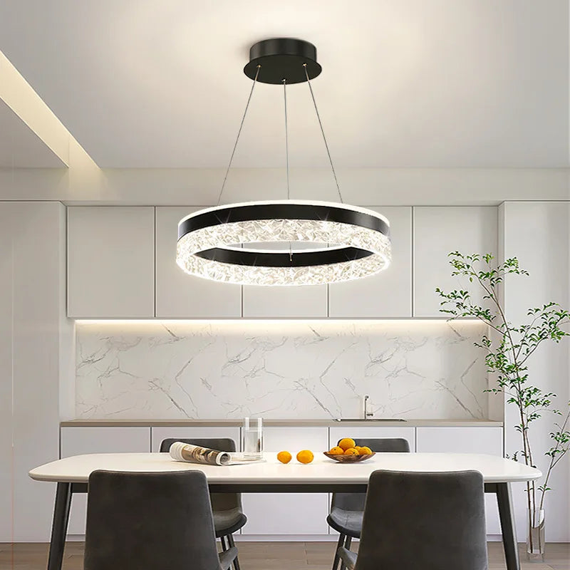 Simple Modern Ceiling Chandelier – Adjustable Indoor Lighting with 3 Color LED for Living Room, Dining Room, and Bedroom Decor