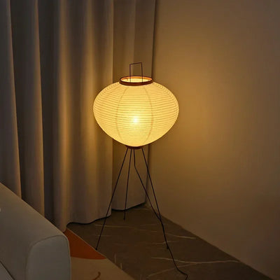 Noguchi Akari Rice Paper Floor Lamp – Wabi Sabi Vintage Standing Light for Living Room & Bedroom