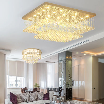 Round Ceiling Lights 2024 - Modern LED Lighting with Crystal Ball Lustre for Living Room, Luxury Home Decor
