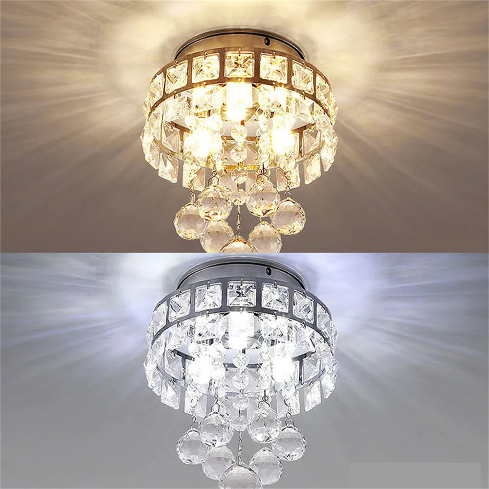 Luxury Crystal Ceiling Lamp Nordic LED Lights For Corridor Aisle Balcony Staircase Cloakroom Porch Bedroom Home Indoor Lighting