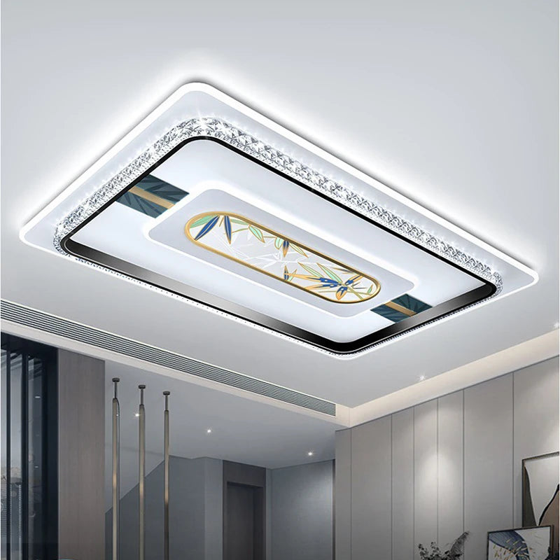 Modern Crystal LED Ceiling Lamp for Eastern Minimalist Decor - Round Pendant Lamp for Living Room, Bedroom, Study