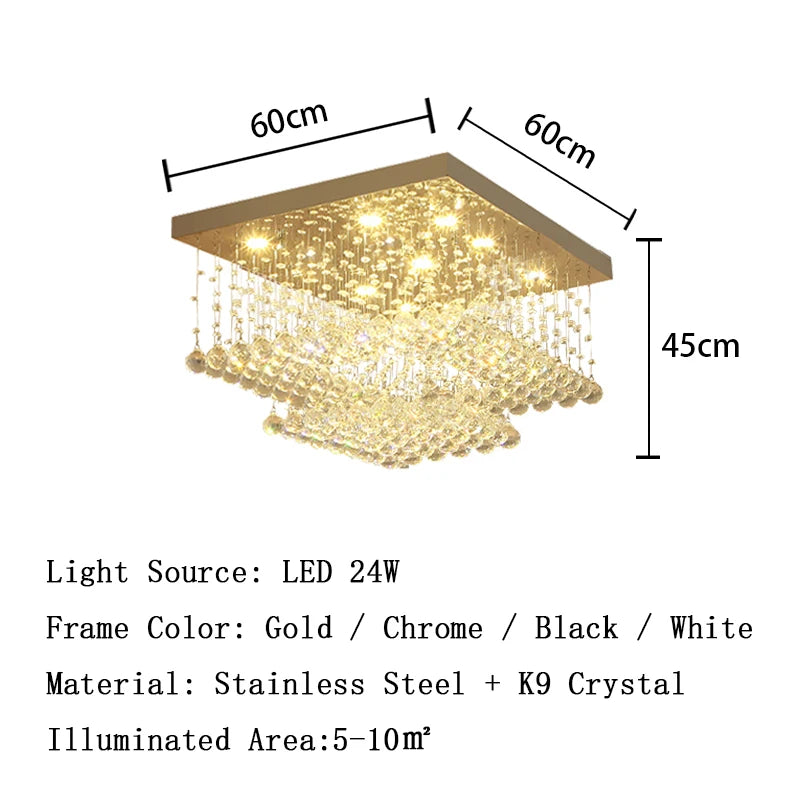 Round Ceiling Lights 2024 - Modern LED Lighting with Crystal Ball Lustre for Living Room, Luxury Home Decor