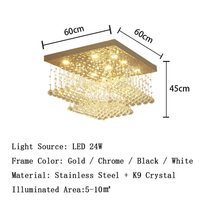 Round Ceiling Lights 2024 - Modern LED Lighting with Crystal Ball Lustre for Living Room, Luxury Home Decor