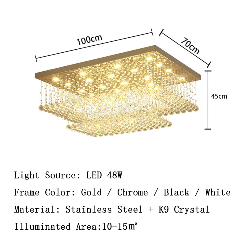Round Ceiling Lights 2024 - Modern LED Lighting with Crystal Ball Lustre for Living Room, Luxury Home Decor