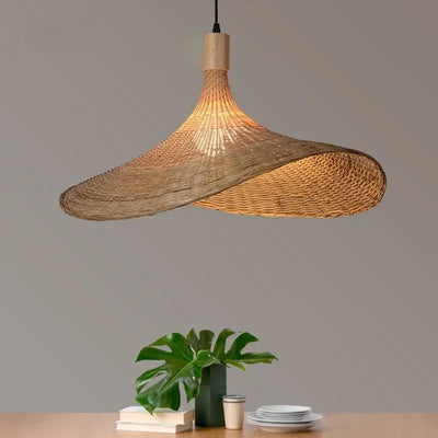 Hand-Knitted Chinese Style Bamboo Pendant Lamp - Decorative Lighting for Restaurant, Bedroom, and Study