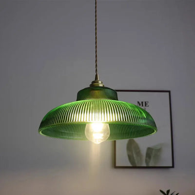 LED Vintage Green Glass Pendant Light – Classic Hanging Lamp for Living Room, Bedroom, and Dining Room