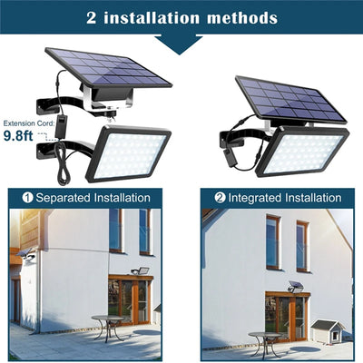 Solar 48LED Outdoor Wall Lamp – Waterproof Remote-Controlled Lighting for Gardens and Garages