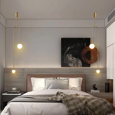 Modern Glass Ball Pendant Light: Luxury LED Hanging Lamp for Bedroom, Living Room, and Hallway Decor