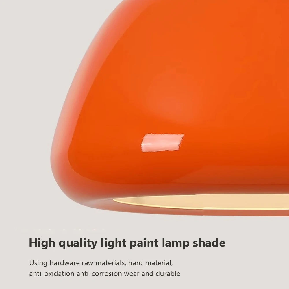 Modern Nordic LED Macaron Pendant Light | Carbon Steel & Aluminum, White, Dark Green, Orange | Stylish Illuminations for Restaurant, Living Room & Hotel Spaces