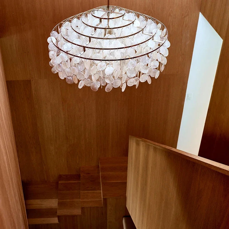 Chandelier Gold Chrome Metal Restaurant Living Room Hanging Light Fixtures Hotel Hall Hanglamp Luminaire