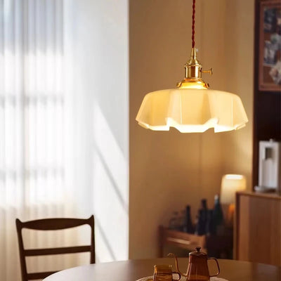 Nordic Floral Glass Pendant Light - Colorful E27 Lamp for Kitchen Island, Bedroom, and Hotel Spaces