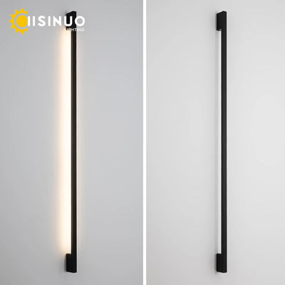 Minimalist Long Strip Outdoor Wall Lamp - Modern Black Sconce for Garden and Porch Lighting