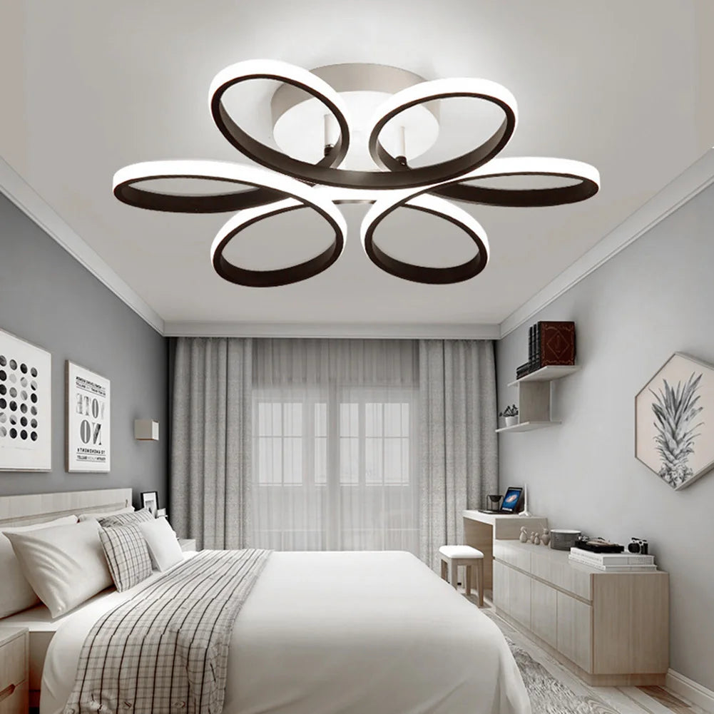 Modern LED Flower Ceiling Light | 12W Three-Color Flush Mount Lamp for Living Room, Corridor, Bedroom, and More