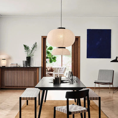 Wabi-Sabi Rice Paper Pendant Lamps - Japan Style LED Hanging Light for Living Room Ceiling Decor