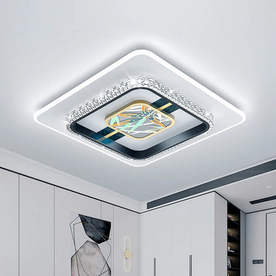 Modern Crystal LED Ceiling Lamp for Eastern Minimalist Decor - Round Pendant Lamp for Living Room, Bedroom, Study