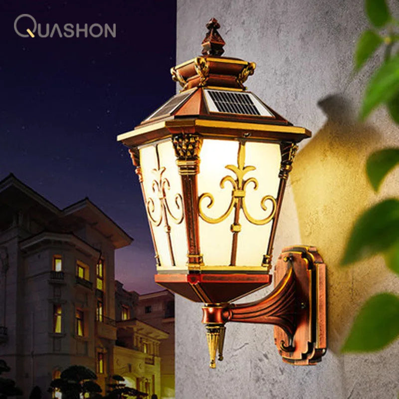 European Solar Panel LED Outdoor Garden Wall Light – Waterproof Solar Spotlights for Balconies and Streets