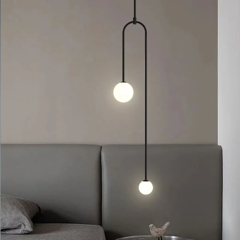 Modern Glass Ball Pendant Light: Luxury LED Hanging Lamp for Bedroom, Living Room, and Hallway Decor