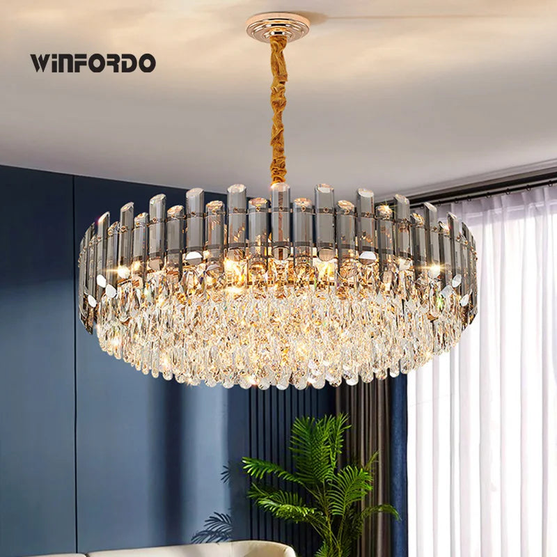 Modern Crystal Luxury LED Chandeliers - Elegant Lighting Fixture for Living, Dining, and Bedrooms