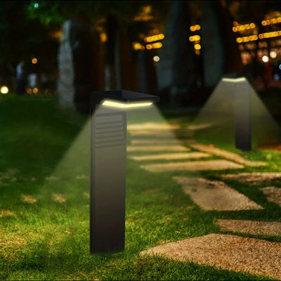 Solar Powered Waterproof LED Pathway Bollard Light - Outdoor Landscape Lighting