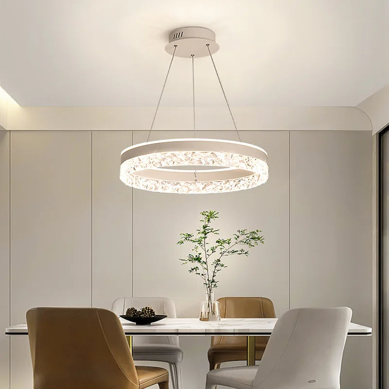 Simple Modern Ceiling Chandelier – Adjustable Indoor Lighting with 3 Color LED for Living Room, Dining Room, and Bedroom Decor