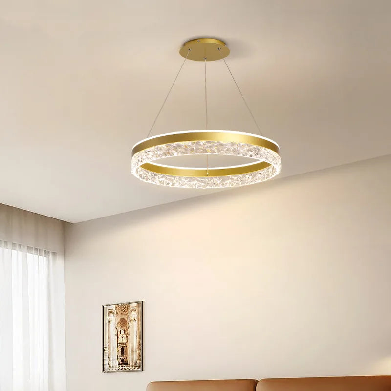 Simple Modern Ceiling Chandelier – Adjustable Indoor Lighting with 3 Color LED for Living Room, Dining Room, and Bedroom Decor
