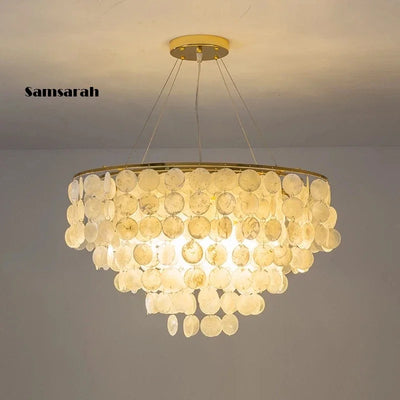 Chandelier Gold Chrome Metal Restaurant Living Room Hanging Light Fixtures Hotel Hall Hanglamp Luminaire
