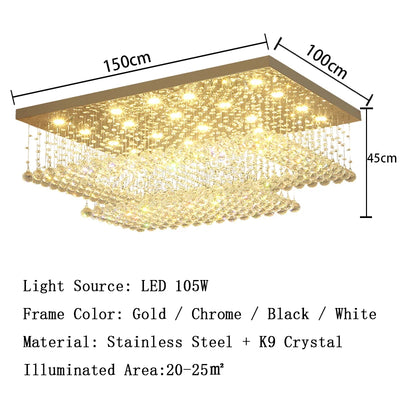 Round Ceiling Lights 2024 - Modern LED Lighting with Crystal Ball Lustre for Living Room, Luxury Home Decor