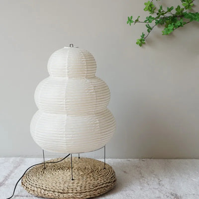 Wabi-sabi Desktop Decorative Rice Paper Tripod Floor Lamp | Unique Living Room & Bedroom Lighting
