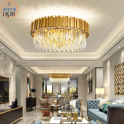 Modern Luxury Crystal Chandelier - Exquisite Lighting Fixture for Elegant Living Spaces