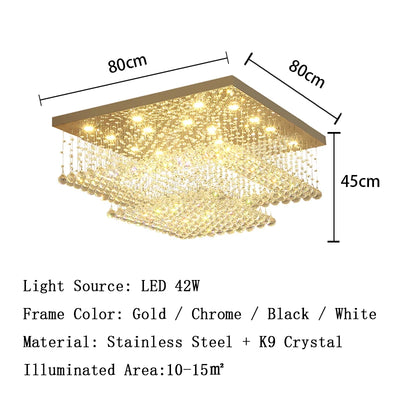 Round Ceiling Lights 2024 - Modern LED Lighting with Crystal Ball Lustre for Living Room, Luxury Home Decor