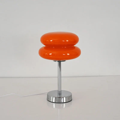 Glass Hamburger Lamp - Vintage LED Table Light with Tricolor Bulb for Bedroom, Living Room & Hotel Decor
