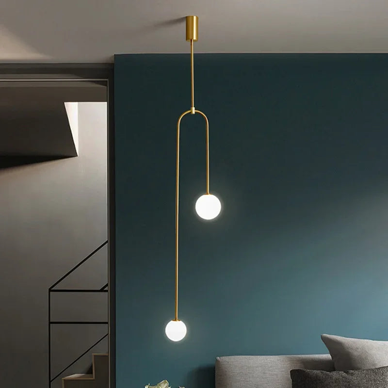 Modern Glass Ball Pendant Light: Luxury LED Hanging Lamp for Bedroom, Living Room, and Hallway Decor