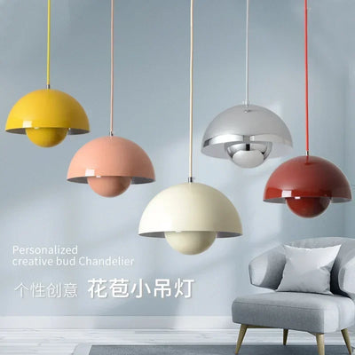 Nordic Danish Designer LED Pendant Light – Colorful E27 Chandelier for Dining Rooms & Kitchens