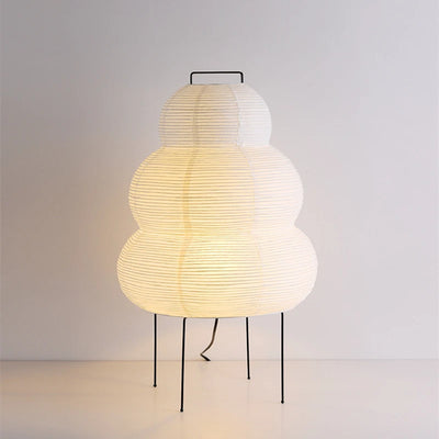Wabi-sabi Desktop Decorative Rice Paper Tripod Floor Lamp | Unique Living Room & Bedroom Lighting