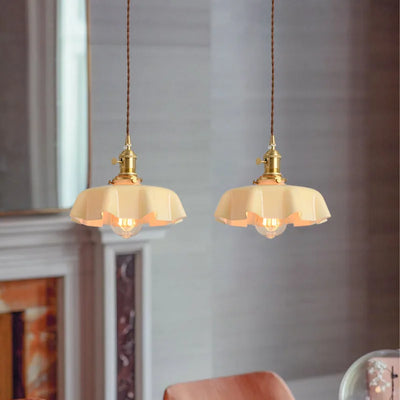 Nordic Floral Glass Pendant Light - Colorful E27 Lamp for Kitchen Island, Bedroom, and Hotel Spaces