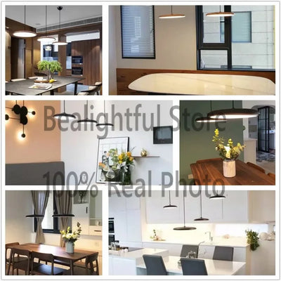 Modern LED Pendant Lamp - Artistic Design Metal Iron Suspension UFO - Creative Thin Nordic Hanging Light Fixture for Living Room