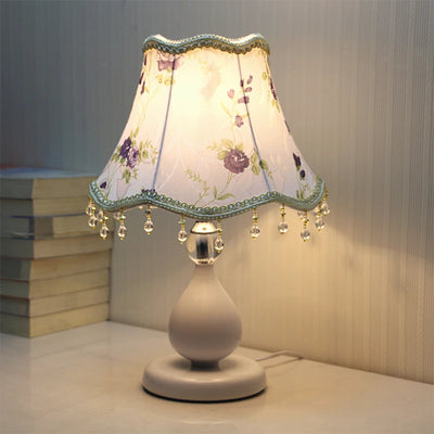 Vintage Crystal European Table Lamp – Modern Bedside Desk Lamp for Bedroom & Living Room, LED Lighting with E27 Bulb Holder, US/EU Plug Options