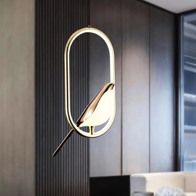 Nordic Magpie LED Pendant Light – Luxury Postmodern Hanging Lamp for Bedroom and Study