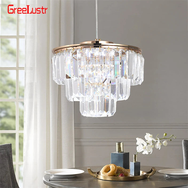 Luxurious K9 Crystal Chandelier - Modern Vintage Ceiling Lamp for Elegant Home Decor