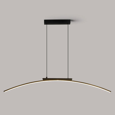 Modern Contemporary LED Dining Room Pendant Light | Sleek Arc Hanging Lamp, Adjustable Brightness