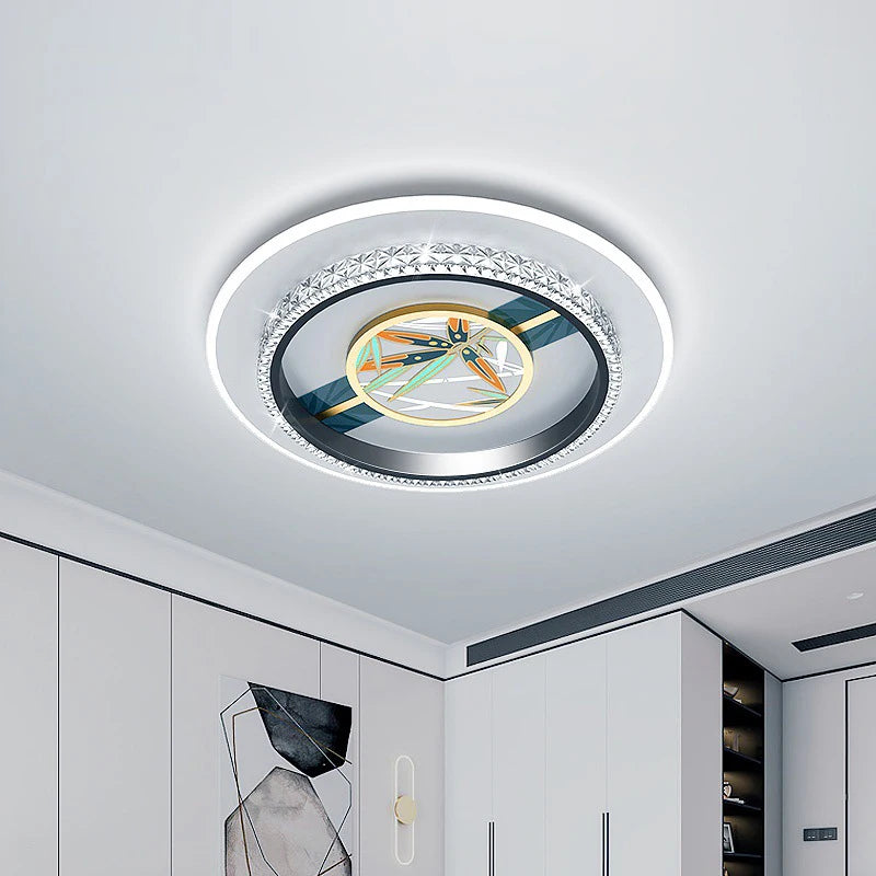 Modern Crystal LED Ceiling Lamp for Eastern Minimalist Decor - Round Pendant Lamp for Living Room, Bedroom, Study