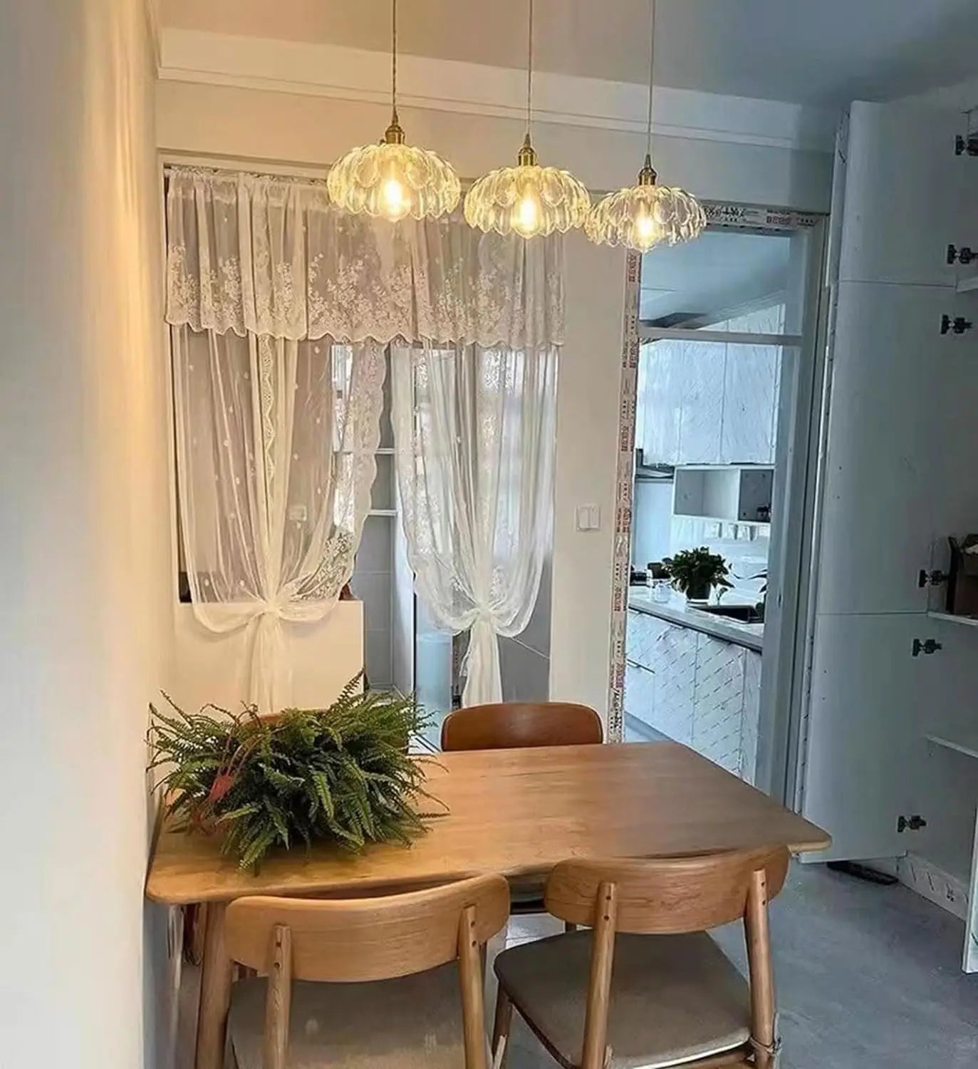 Vintage Glass Hanging Light: Illuminate Your Dining Space with Style