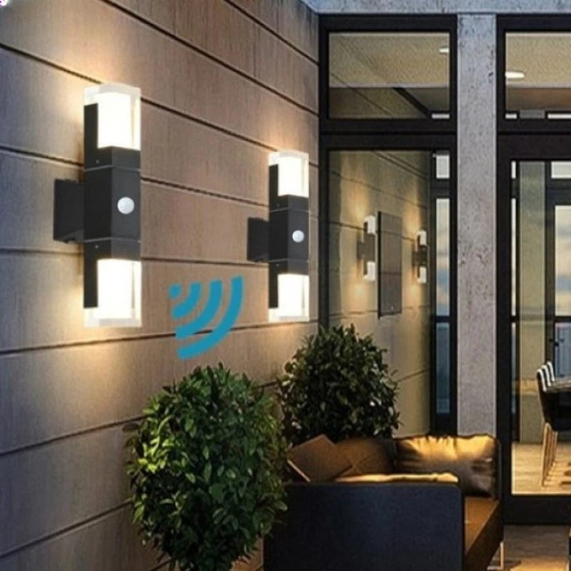 Outdoor Wall Light with Motion Sensor – LED Street Lamp for Garden and Exterior Lighting