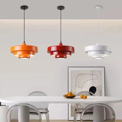 Modern Nordic LED Macaron Pendant Light | Carbon Steel & Aluminum, White, Dark Green, Orange | Stylish Illuminations for Restaurant, Living Room & Hotel Spaces