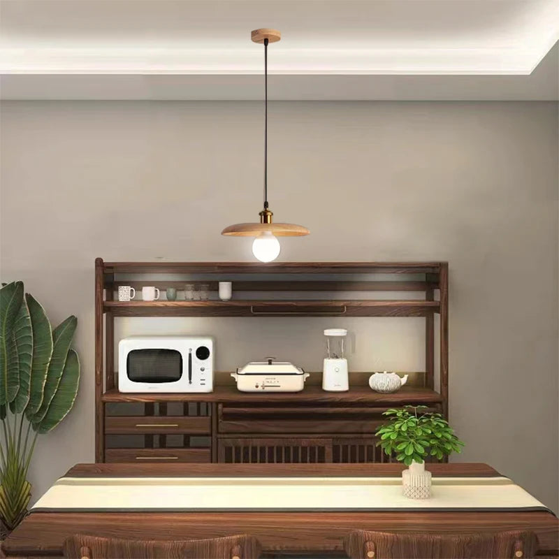 Modern Nordic Wooden Pendant Lamp - Vintage Luminaire