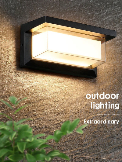 Modern LED Outdoor Waterproof Wall Lamp with Motion Sensor - Ideal for Porches and Gardens