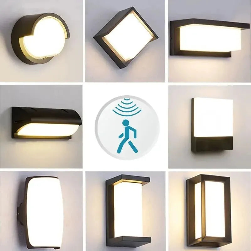 Modern Minimalist Outdoor Waterproof Sensor Wall Lamp - LED Nightlight for Corridor, Road